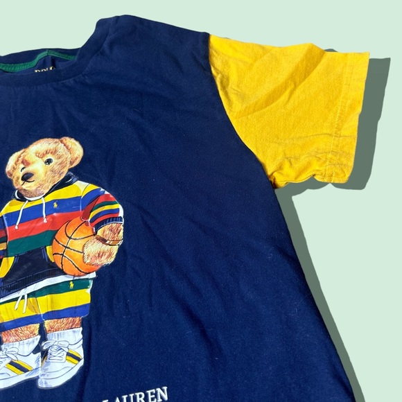 Polo Ralph Lauren Boys M 10-13 Polo Bear T-Shirt Red Blue Yellow Short Sleeve - Picture 4 of 6